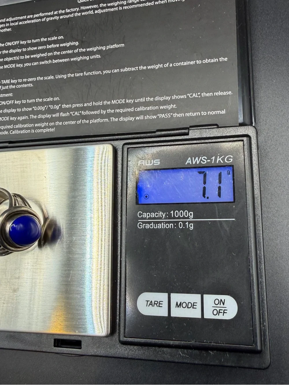Vintage Sterling Silver 925 Native Navajo B Chavez Lapis Ring Size 9.5 Jewelry